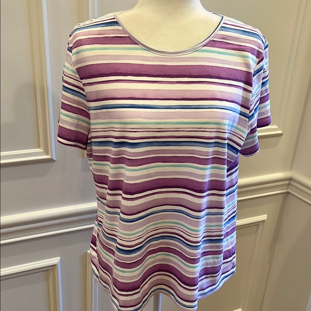 Croft & Barrow Striped Purple T-shirt